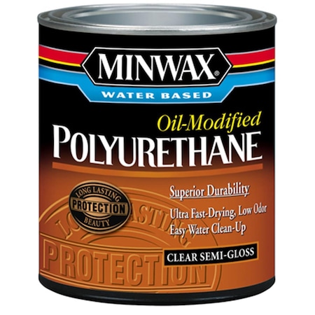 Minwax 63020 Semi-Gloss Water Based Oil Modified Polyurethane - 1 Quart MI574085